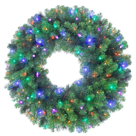 Celebrations Platinum Celebrations Platinum 36 in. D LED Prelit Multicolored Mixed Pine Christmas Wreath MPWR-36-WAC6MUA